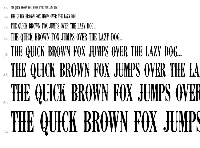 K22 Ambelyn Condensed font waterfall